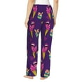 thumbnail image 3 of Pajama Pants Women, Funny Ice Cream Print Purple Sweatpants Soft Sleep Lounge Pants, Casual PJ Bottoms Pants with Pockets, 3 of 5