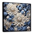 thumbnail image 2 of Designart "Blue Accents: The Beauty Of White And Blue Mums" Chrysanthemums Floater Framed Canvas Prints, 2 of 5