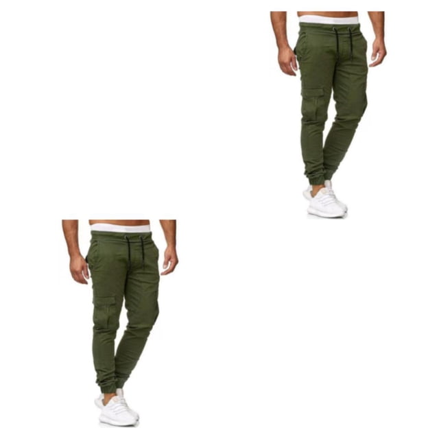 Qarigey Pantalones de algodón para hombre, informales, de Color sólido, fáciles de combinar, de cintura media, para el hogar, la oficina, Type8 NO8