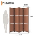 thumbnail image 4 of Jostyle 4 Panel Room Divider Privacy Screen with Storage Shelves - Foldable Partition with Sturdy Pine Wood Frame & Breathable Bamboo-Hemp Fabric for Living Room, Bedroom, Office Espresso Brown, 4 of 10