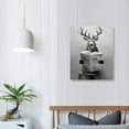 thumbnail image 3 of COMIO Funny Deer Bathroom Wall Decoration Black and White Canvas Deer in Bathroom Decoration Pictures Humorous Animal Bathroom Wall Art Printed Country Farmhouse Style Wall Decoration, 3 of 4