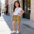 thumbnail image 6 of Afuyipoi ​Girls Soft Cotton Denim Shorts（4-14 Years）, Toddler Cute Summer Jeans Shorts with Elastic Waist and Pockets Yellow Size 5, 6 of 9