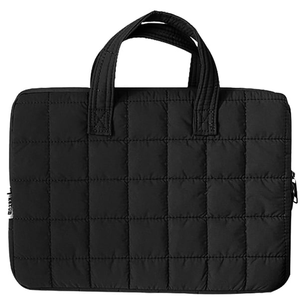Bolso Hinchado para Ordenador Portátil Acolchado Bordado A Cuadros Almacenamiento IPad Tableta (estilo 3) Rojo