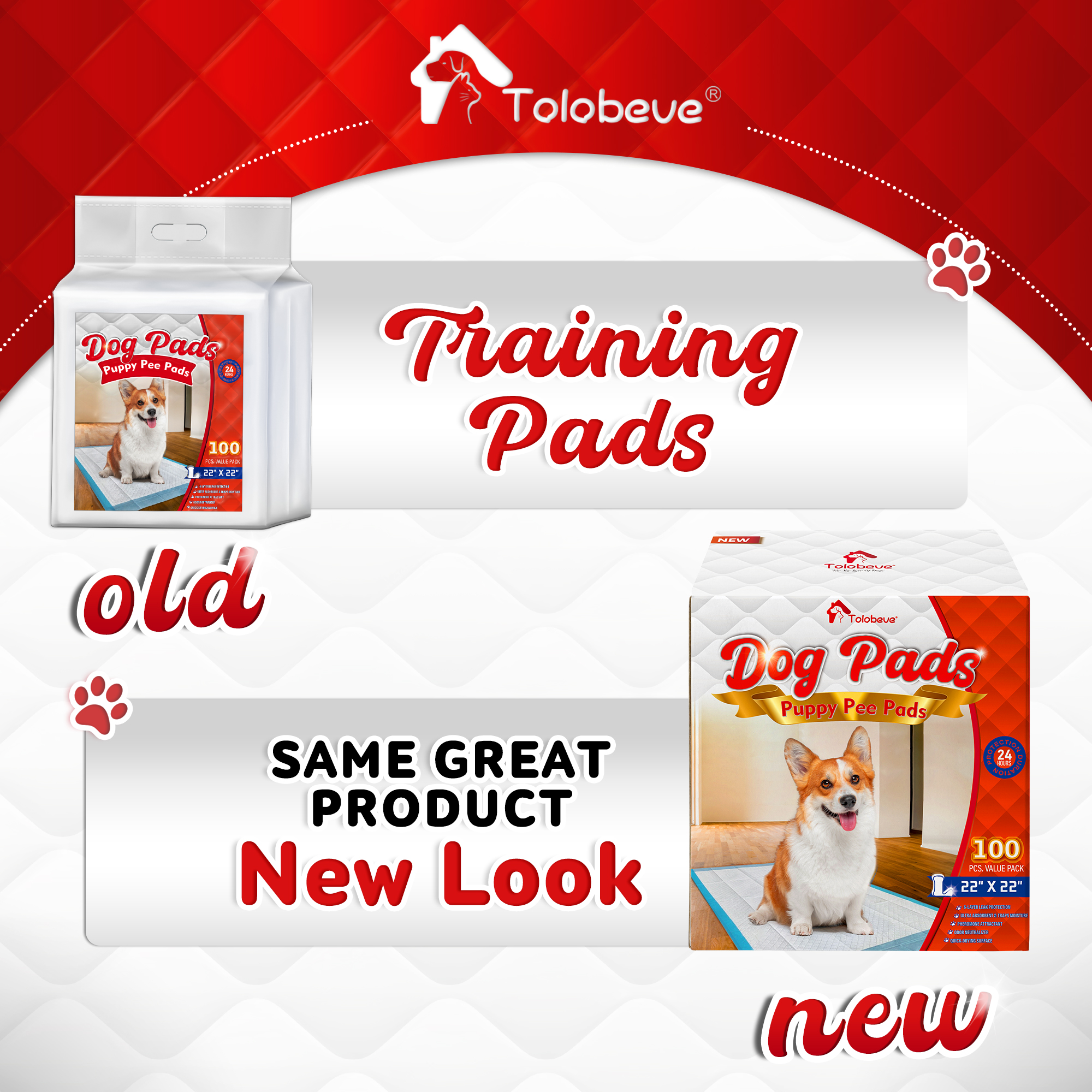 Tolobeve Puppy Pads, Large 22" x 22", 100 Count photo 4