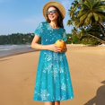 thumbnail image 4 of Disketp Christmas Snow para Vestido de Manga Corta para Mujeres, Vestidos de Verano para Mujeres, Casual y Holgado para la Playa, 4 of 6