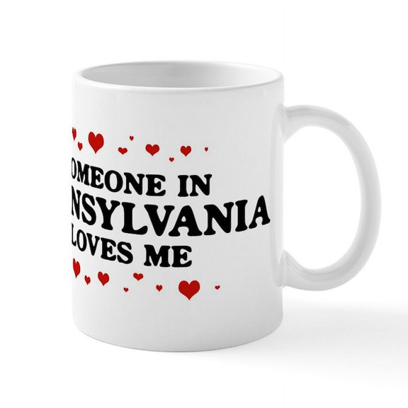 CafePress - Loves Me In Pennsylvania Mug - 11 oz Ceramic Mug - Novelty Coffee Tea Cup