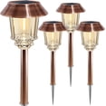 thumbnail image 1 of Luces solares para caminos – Paquete de 4 luces solares para exteriores, impermeables IP65, encendido/apagado automático, luces de jardín con energía solar de 10 a 40 lm, regulable, iluminac, 1 of 5