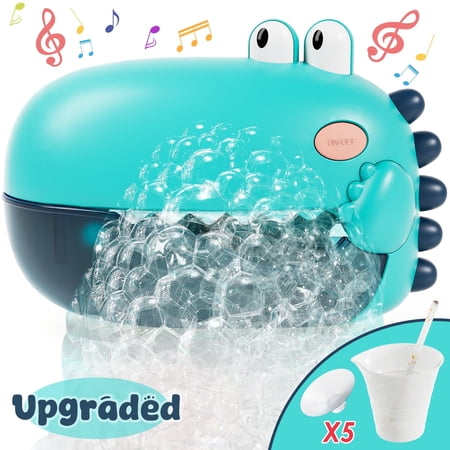 Lehoo Castle Bath Toys Toddler Bath Bubble Machine Bathtub Toy Dinosaur Bubble Maker with 12 Songs Bathtime Shower Bath Wall Toy for Boys Girls