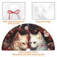 thumbnail image 3 of KLL 36" Christmas Tree Skirt Flower Cat Couple Xmas Tree Skirts Mat for New Year Xmas Holiday Party Indoor Outdoor Home Decoration, 3 of 5