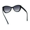 thumbnail image 7 of Womens Oversized Cat Eye Minimal Plastic Retro Diva Sunglasses Black - Smoke, 7 of 7
