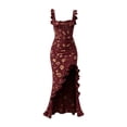 thumbnail image 4 of SONXAHE Floral Print Maxi Dress For Women Ruffle Strap Smocked Bust Western Long Dress, 4 of 4