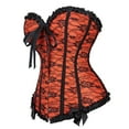 thumbnail image 2 of Grebrafan Corsets for Women Gothic Lace up Bustier Top Orange M, 2 of 5