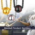 thumbnail image 5 of FindChic Necklaces for Men,Sports Baseball Stainless Steel/Black/14K Gold Plated Necklaces for Him Birthday Christmas Day Gift Ball Chain Pendant Jewelry 22inch,with Gift Box, 5 of 11