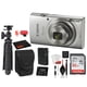 thumbnail image 1 of Canon PowerShot ELPH 180 Digital Camera (Silver) (1093C001) with Accessory Bundle package deal ' SanDisk 32gb SD card + Camera Case + 12' Tripod + MORE Canon A071212PS180s, 1 of 5