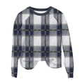 thumbnail image 6 of Jsaierl Women's Oversized Plaid Crewneck Sweatshirts with Checked Pattern Long Sleeve Soft Comfortable Casual Fall Tops S-2XL, 6 of 8