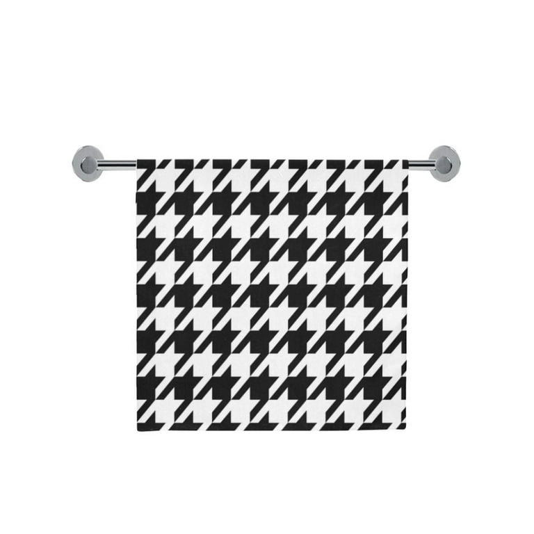 MKHERT Black And White Squares Bath Towel Shower Towel Wash Cloth Face  Towels 16x28 inches