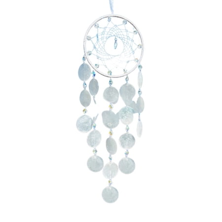 Spring Sensational Soundscape Serene shell wind chimes adorned with For Crystal stones White