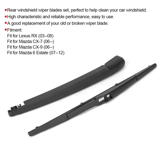 Limpiaparabrisas trasero de coche brazo de limpiaparabrisas Kit de cuchilla de repuesto apto para CX-7 CX-9 ANGGREK Otros