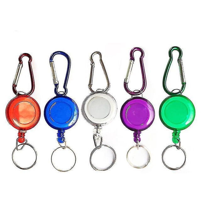 Soporte retráctil para pase de esquí, carrete de insignia, llavero (10 unidades, entrega aleatoria de colores)