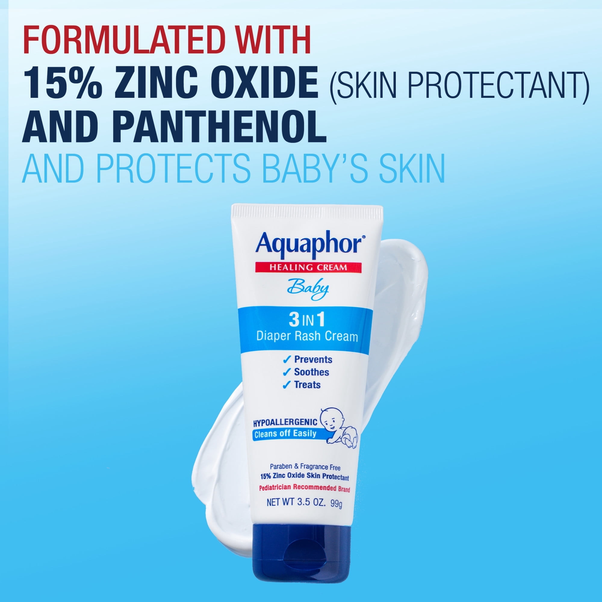 Aquaphor Baby Diaper Rash Cream 3.5 Ounce Pack of 3