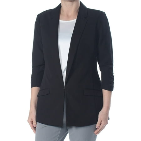 INC $79 Womens New 1593 Black Pocketed Single Button Blazer Jacket M Petites B+B