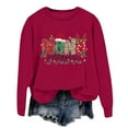 thumbnail image 4 of FYEGRE Chandail Sans Capuche pour Femmes, Col Rond, Manches Longues, Doux, Décontracté, Athlétique, Confortable, pour les Vacances, Rouge, Taille g, 4 of 4