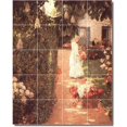 thumbnail image 1 of Ceramic Tile Mural-Childe Hassam Garden Floor Tile Mural 24. 48" w x 60" h using (20) 12 x 12 ceramic tiles, 1 of 3