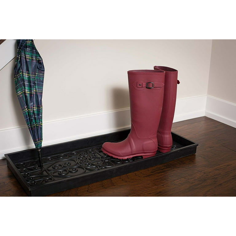 BirdRock Home Rubber Boot Tray  34 inch Decorative Boot Tray