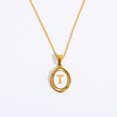 thumbnail image 1 of Collar ovalado con colgante de 26 letras Collar con la primera letra y la palabra Collar con 26 letras bañado en cobre y oro, 1 of 6