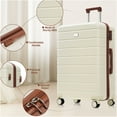 thumbnail image 4 of JERFIT 3-Piece ABS Hard Shell Luggage Set with TSA Lock, 360° Spinner Wheels, Lightweight Suitcase Set in Ivory, 4 of 10