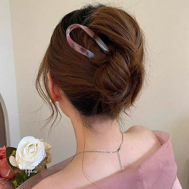 Pisexur Belleza Maquillaje Pinza para el pelo de acetato con forma de U para mujer, de alta gama, ideal para el verano.para mujeres y hombres
