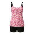 thumbnail image 3 of Yievot Two Piece Tankini Swimsuits for Women Grahpic Print Tummy Control Bathing Suit Slimming Padded Swimwear, 3 of 6