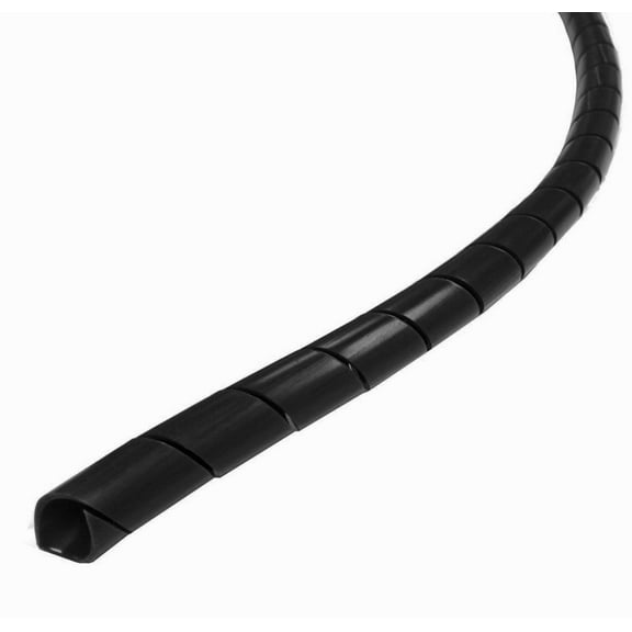1" Polyethylene Spiral Wrap Tubing - 10 Feet Length - Color: Black