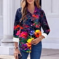 thumbnail image 6 of Abomasnow Button Down Shirts for Women Dressy Casual Floral Printed Long Sleeve Blouse Business Work Tops S-2XL, 6 of 6