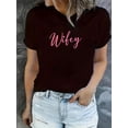 thumbnail image 1 of Camiseta estampada 100 % algodón para mujer, de manga corta y cuello redondo, para uso diario informal, 1 pieza, camiseta de ocio., 1 of 7