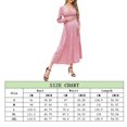 thumbnail image 5 of Women's Maternity Dress V-neck Long Sleeve Pleated Maternity Casual Maxi Dresses, 5 of 5