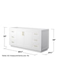 thumbnail image 3 of Wyndham Collection Miranda 66" No-Sink Single Bathroom Vanity in White/Gold, 3 of 4