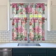thumbnail image 3 of Kitchen Curtains and Valance Set 36 Inch Tier Pioneer Colorful Floral 3 Pieces Set Dining Room Small Curtain Drapes Cafe Curtains Valance for Home Decor Rod Pocket, 3 of 6
