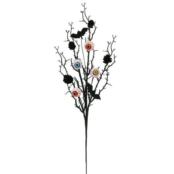 Zhourta Halloween Black Twig Decor with Creepy Eyeballs Spooky Table Centerpiece for Party Home Gothic Halloween Decoration