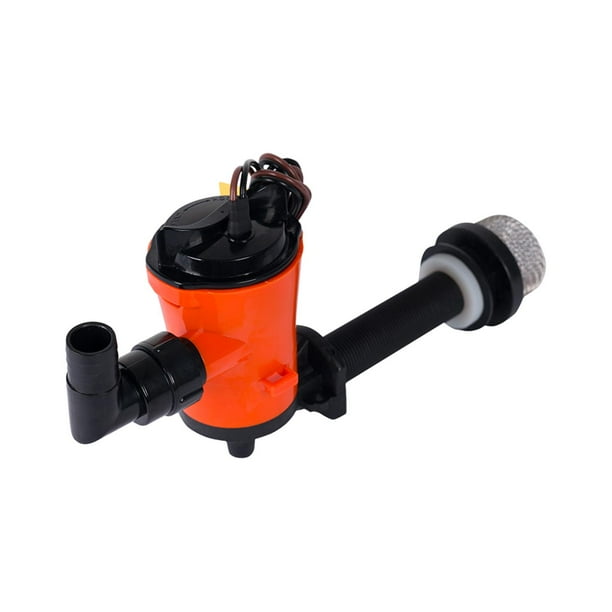Bomba Livewell para barco, bomba de sentina con conjunto de filtro, herramientas sumergibles duraderas para barcos, bomba de sentina, cebos , Cola Bomba de pozo vivo