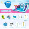 thumbnail image 6 of EROMMY Mermaid Inflatable Water Slide for 5 children, 7-in-1 Outdoor Bounce House for Kids Aged 3-10 with Water cannon, Climbing Wall, Trampoline, Volleyball Net, Storage Bag & 480W Blower, 6 of 9