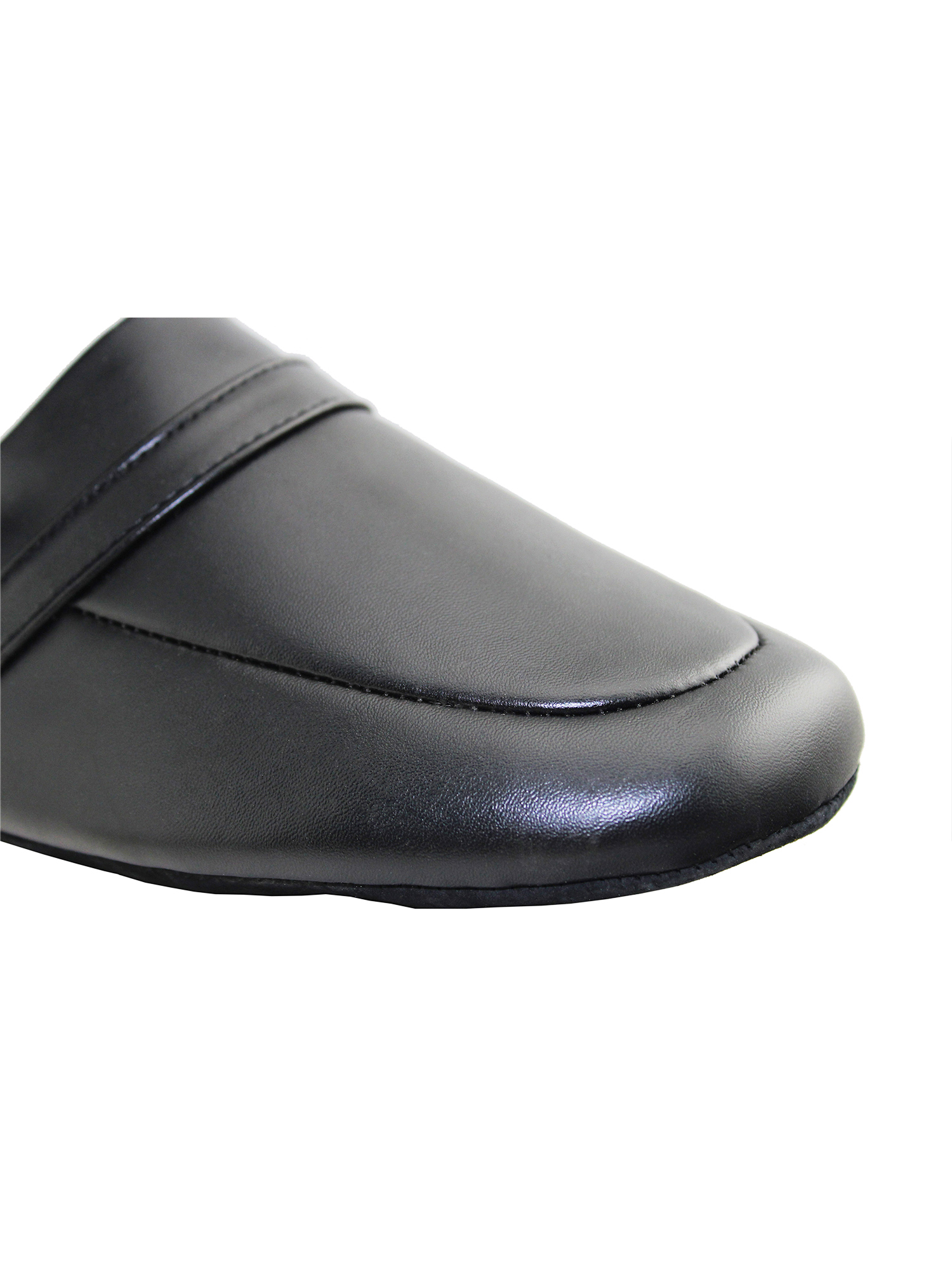 Mens Leather Slippers Open Back Slides for Men Comfortable Indoor Home Shoes - image 2 of 6