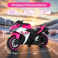 thumbnail image 2 of 12V Kids Electric Motorcycle Ride-On Toy with LED Light-Up Wheels & Training Wheels, Manual Throttle, Built-in Music, Bluetooth, and USB Port - Gift for Boys Girls Ages 3-6 (Pink), 2 of 7