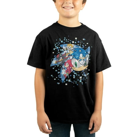 Sonic The Hedgehog Sega Pixelated Youth Boys Short-Sleeve Graphic T-Shirt-Medium