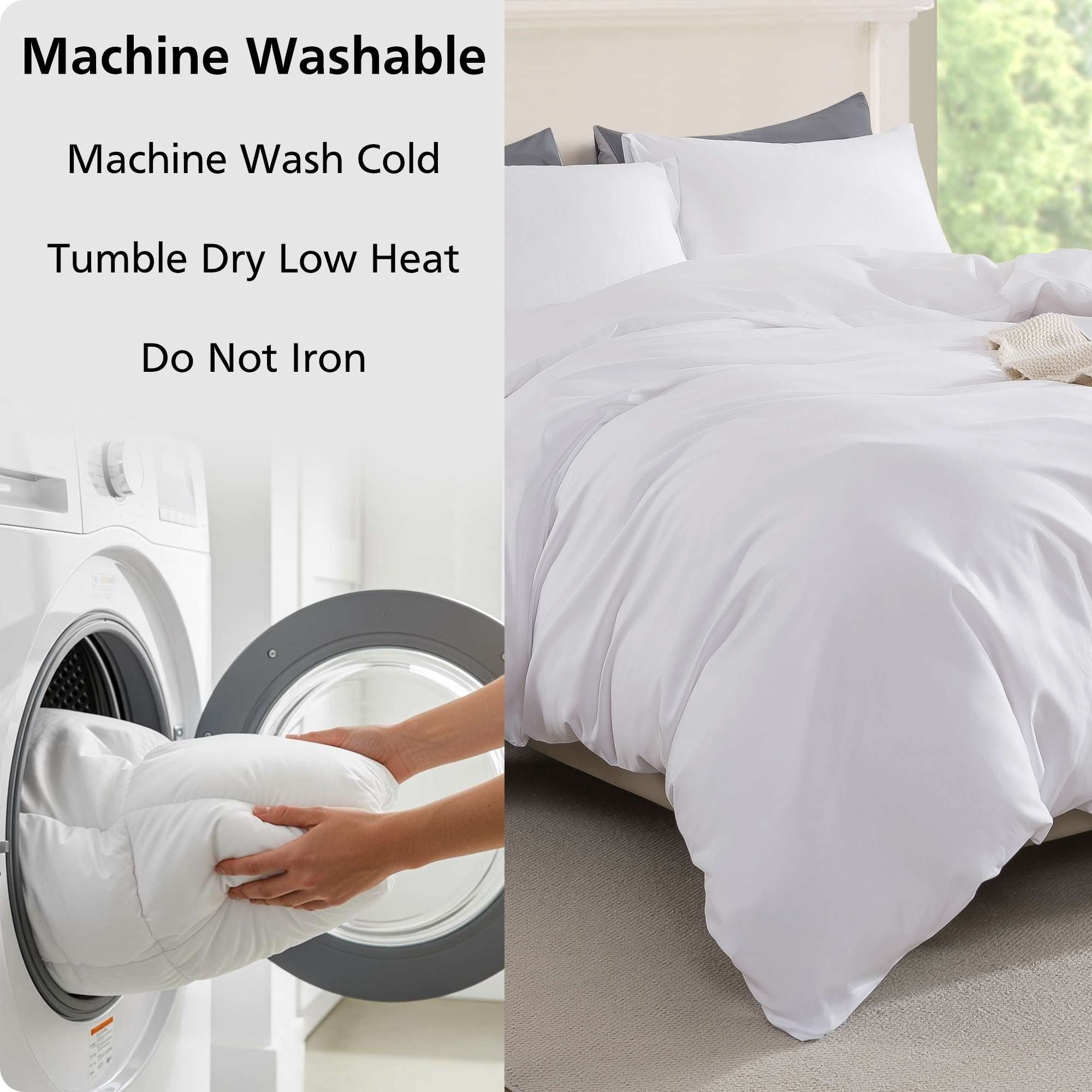 Mainstays King Duvet Cover Set, All-Season, 3-Piece, White