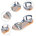 thumbnail image 4 of Rokment Womens Beach Platform Wedges Dress Sandals Bohemian Beads Braided Elastic Ankle Strap Espadrilles Slingback High Heels Bridal Summer Shoes B Size 7, 4 of 6