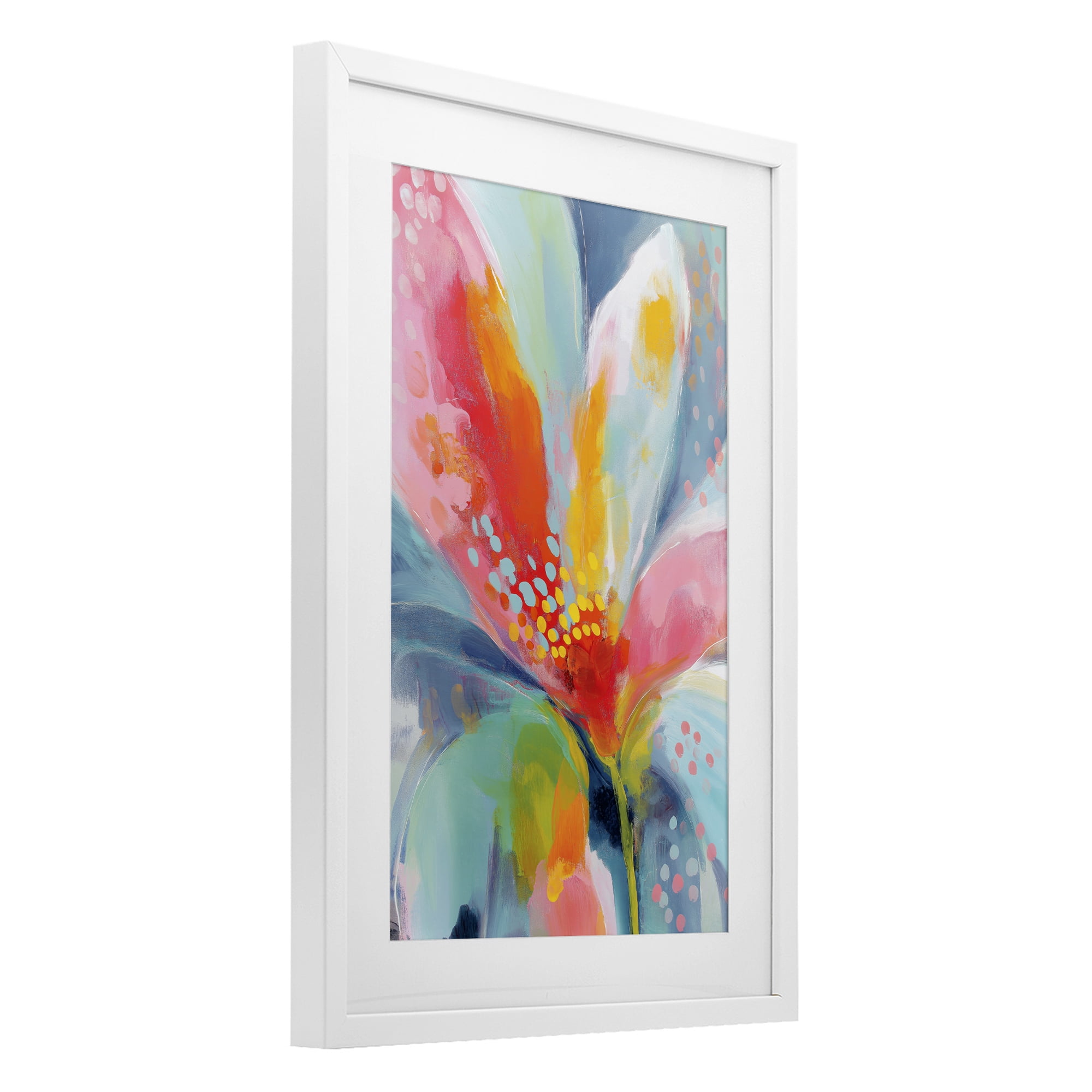 Stupell Industries Dotted Bloom Expression White Framed Print Under Glass, design by Chromatic Storm Studio