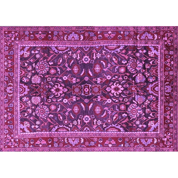 Ahgly Company Indoor Rectangle Persian Purple Traditional Area Rugs, 6' x 9'