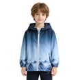 thumbnail image 4 of Boys Rain Jacket Kid Lightweight Windbreaker Jacket Gradient Waterproof Hooded Raincoat Outdoor Full Zip Coats for Boys Girls, 4 of 9