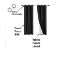 thumbnail image 4 of Gorgeous Home Linen Sage Green 2-PC Solid Blackout Grommet Lined Panel Curtain Set Window Treatments 37" Width x 63" Length Each pc, 4 of 5